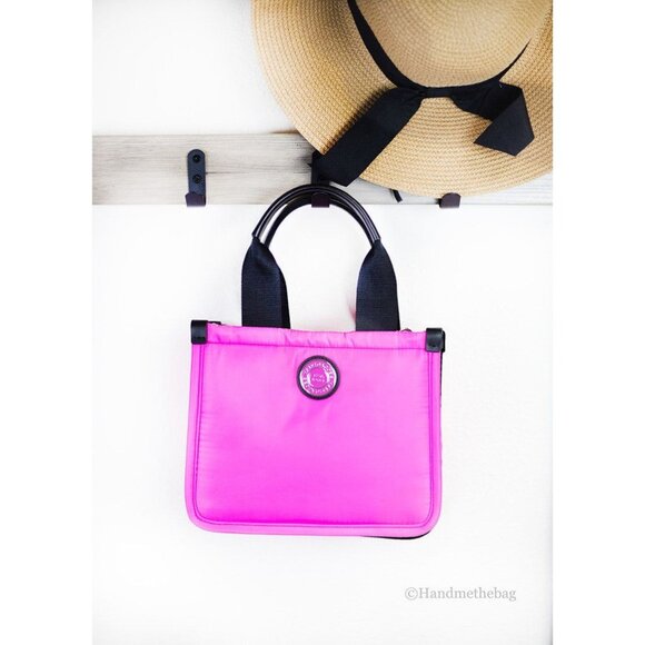 NEW Marc Jacobs Small Neon Fuchsia Tote Convertible Bag Purse Handbag Barbie - Picture 1 of 9
